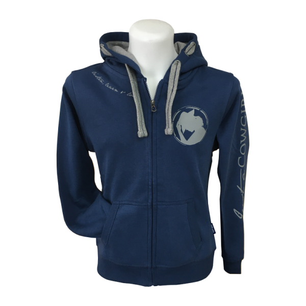 Sweatjacke "Just a Cowgirl" Denim